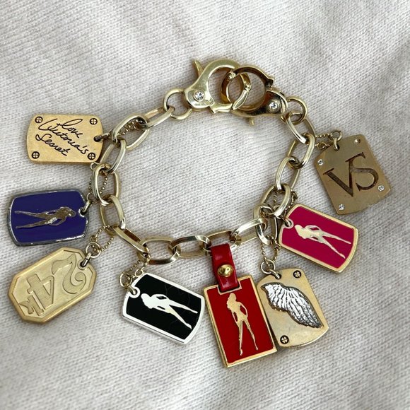 Victoria's Secret VS Angel Supermodel Charm Bracelet with Handcuff clasp - Picture 1 of 8